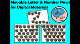 Movable Clipart for Digital Materials:  Letter and Number Paws
