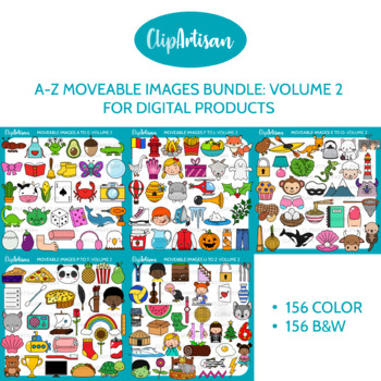 Preview of Movable Images Alphabet Clip Art Bundle - Volume 2