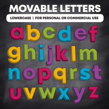 Preview of Movable Letters: Lowercase Clip Art [Ideal for Distance Learning]