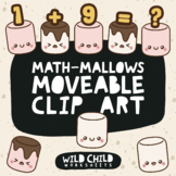 Movable Marshmallow Math Clip Art for Commercial Use, Numb