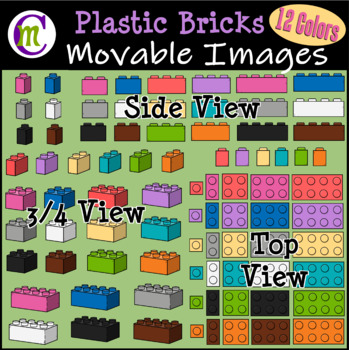 Preview of Plastic Bricks Movable Clipart