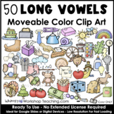 Movable PHONICS Clip Art 50 Long Vowels Digital Digi Clip Art