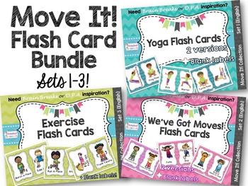 Preview of Move It! Flash Card Bundle for Brain Breaks and D.P.A.
