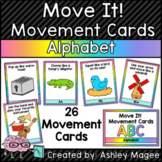 Move It! Movement Cards Alphabet Theme Brain Breaks for Gr