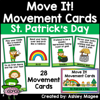 Preview of Move It! Movement Cards St. Patrick's Day Theme Brain Breaks for Gross Motor