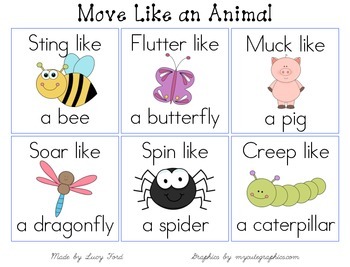 Move Like an Animal Cards by Lucy Northen | TPT