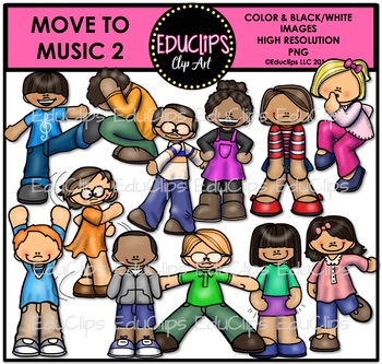 Preview of Move To Music 2 Clip Art Bundle {Educlips Clipart}