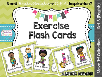 Preview of Move It! Exercise Flash Cards for Brain Breaks and D.P.A.
