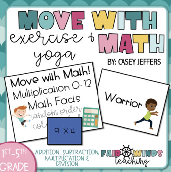 Preview of Move with Math (Exercise & Yoga) Math Fact Fluency Cards - Digital Edition