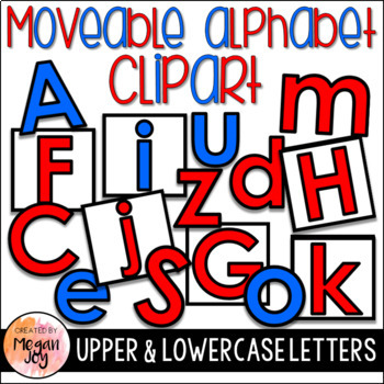 Preview of Moveable Alphabet Clip Art - Upper & Lowercase Letters