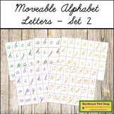 Moveable Alphabet Cursive Letters (5 Colors) - Set #2