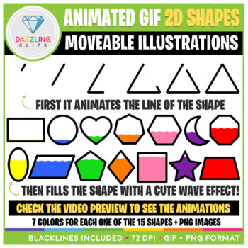 Preview of Moveable Animated GIF 2D Shapes Clip Art
