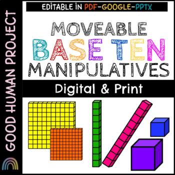 Preview of Moveable Base Ten Blocks | Manipulatives | Digital OR Print | Hundreds Tens Ones
