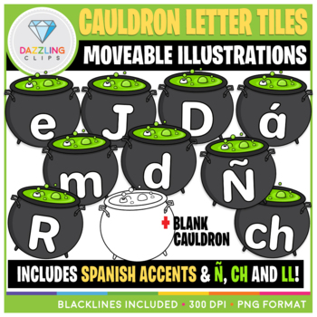 Preview of Moveable Cauldron Letter Tiles Clip Art