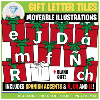 Preview of Moveable Christmas Gift Letter Tiles Clip Art