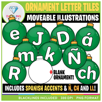 Preview of Moveable Christmas Ornament Letter Tiles Clip Art