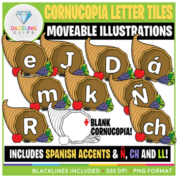 Preview of Moveable Cornucopia Letter Tiles Clip Art