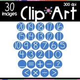 Moveable Digital Pieces Math Numbers Symbols BLUE Circle |