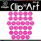 Moveable Digital Pieces Math Numbers Symbols PINK Circle |