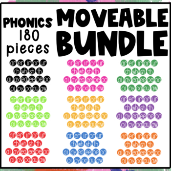 Preview of Moveable Digital Pieces Phonics Bundle EXTENDED LICENSE included