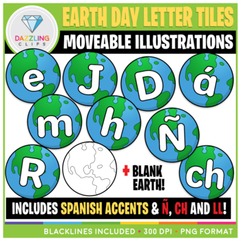 Preview of Moveable Earth Day Letter Tiles Clip Art