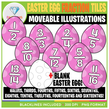 Preview of Moveable Easter Egg Fraction Tiles