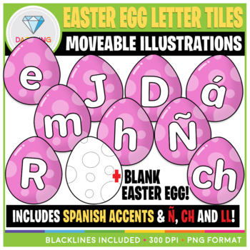 Preview of Moveable Easter Egg Letter Tiles Clip Art