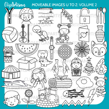 Moveable Images Alphabet Clipart U to Z - Volume Two by ClipArtisan