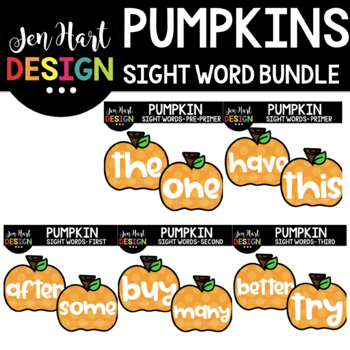 Preview of Sight Word Clipart Bundle - Pumpkins- Jen Hart Design