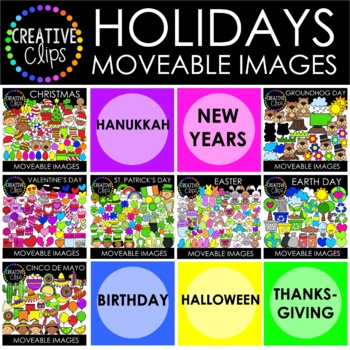 Preview of Moveable Images: HOLIDAY MEGA BUNDLE (12 Moveable Image Sets)