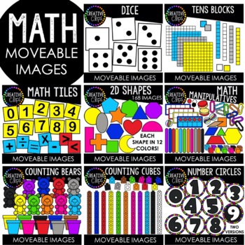 Preview of Moveable Images: MATH BUNDLE 1 {Creative Clips Clipart}