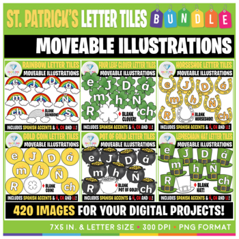 Preview of Moveable Images: Saint Patrick's Day Letter Tiles BUNDLE