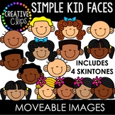 Moveable Images: Simple Kid Faces {Creative Clips Clipart}