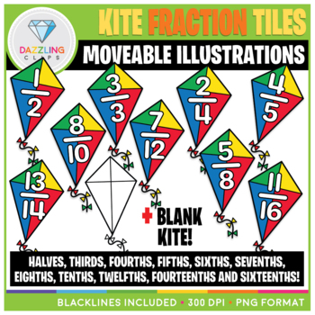 Preview of Moveable Kite Fraction Tiles