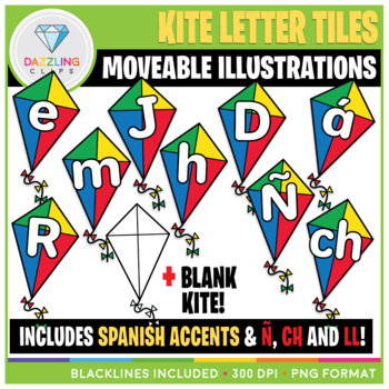 Preview of Moveable Kite Letter Tiles Clip Art