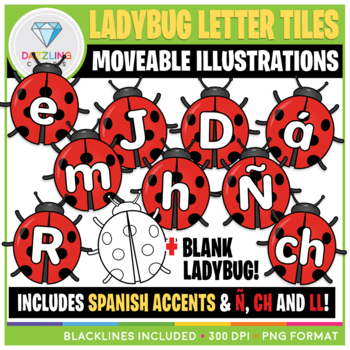 Preview of Moveable Ladybug Letter Tiles Clip Art