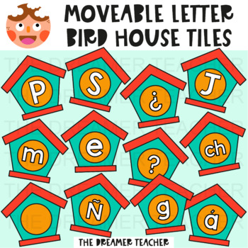 Preview of Moveable Letter Bird House Tiles - Clipart for Digital Resources