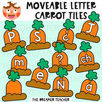Preview of Moveable Letter Carrot Tiles - Clipart for Digital Resources