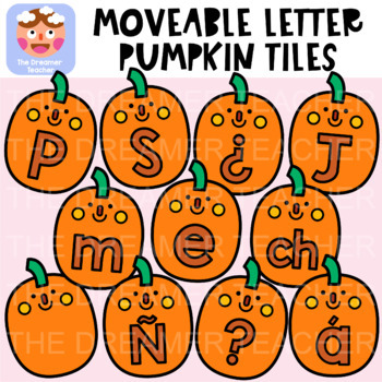 Preview of Moveable Letter Cute Pumpkin - Halloween Clipart for Digital Resources