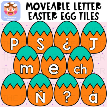 Preview of Moveable Letter Easter Egg Tiles (Option 2) - Clipart for Digital Resources