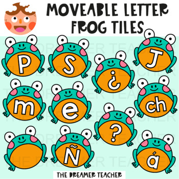 Preview of Moveable Letter Frog Tiles - Clipart for Digital Resources
