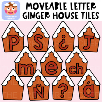 Preview of Moveable Letter Ginger House - Christmas Clipart for Digital Resources