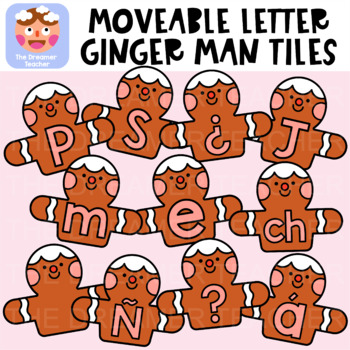 Preview of Moveable Letter Ginger Man - Christmas Clipart for Digital Resources