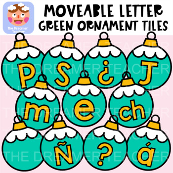 Preview of Moveable Letter Green Ornament - Christmas Clipart for Digital Resources