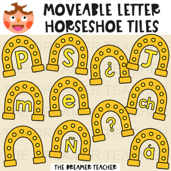 Preview of Moveable Letter Horseshoe Tiles - Clipart for Digital Resources