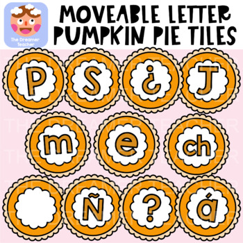 Preview of Moveable Letter Pumpkin Pie - Thanksgiving Clipart for Digital Resources