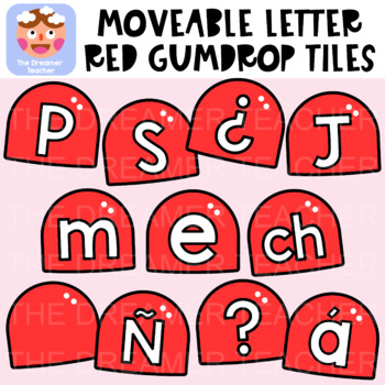 Preview of Moveable Letter Red Gumdrop - Christmas Clipart for Digital Resources
