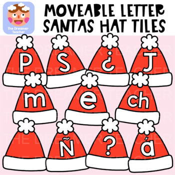 Preview of Moveable Letter Santa's Hat - Christmas Clipart for Digital Resources