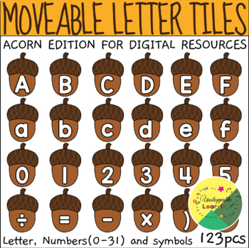 Preview of Moveable Letter Tiles Acorn Edition for Fall and Thanksgiving