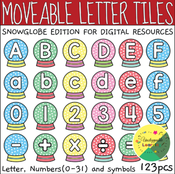 Preview of Moveable Letter Tiles Snowglobe Edition